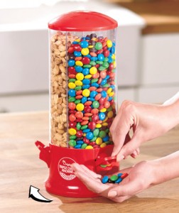3-Way Candy Dispenser keeps your favorite snacks close and easily accessible. 