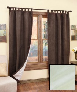 Reduce energy costs while adding the luxurious look of suede to your favorite room with a Set of 2 Insulated Sueded Curtains. 