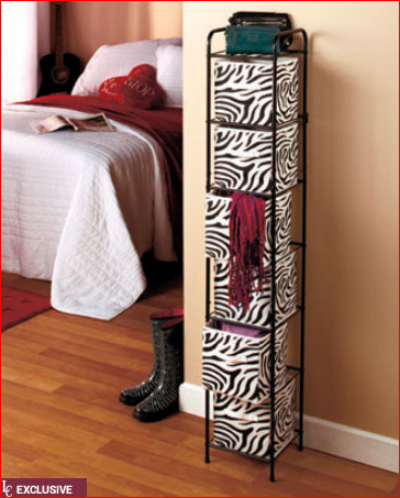 Save precious space while keeping any room organized with a 6-Bin Storage Unit. This compact yet roomy unit has 6 removable nonwoven bins with convenient 4" handles. Use them to hold everything from bathroom to bedroom accessories. Tall and slim, the metal frame has plastic-tipped feet that won't scratch your floor. It has a small rack on top for extra space or light decorative items. The Purple choice bins come in graduated shades of light and dark purple. Assembly required; assembly hardware included. 56-1/2" x 10-1/4" sq., overall. Bins, 8-1/2" x 8" sq., each. Imported. 