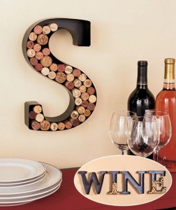 Metal Monogram Wine Cork Holder looks distinctive empty or when filled with tokens from your favorite wines.