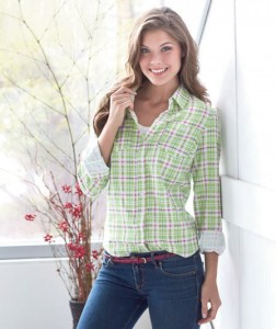 The Women's Feminine Fit Flannel Shirt is a laid back style made just for you.