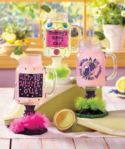 The colorful and fun design of the Whimsical Mason Jar Mug adds a festive touch to any day spent with the girls. 