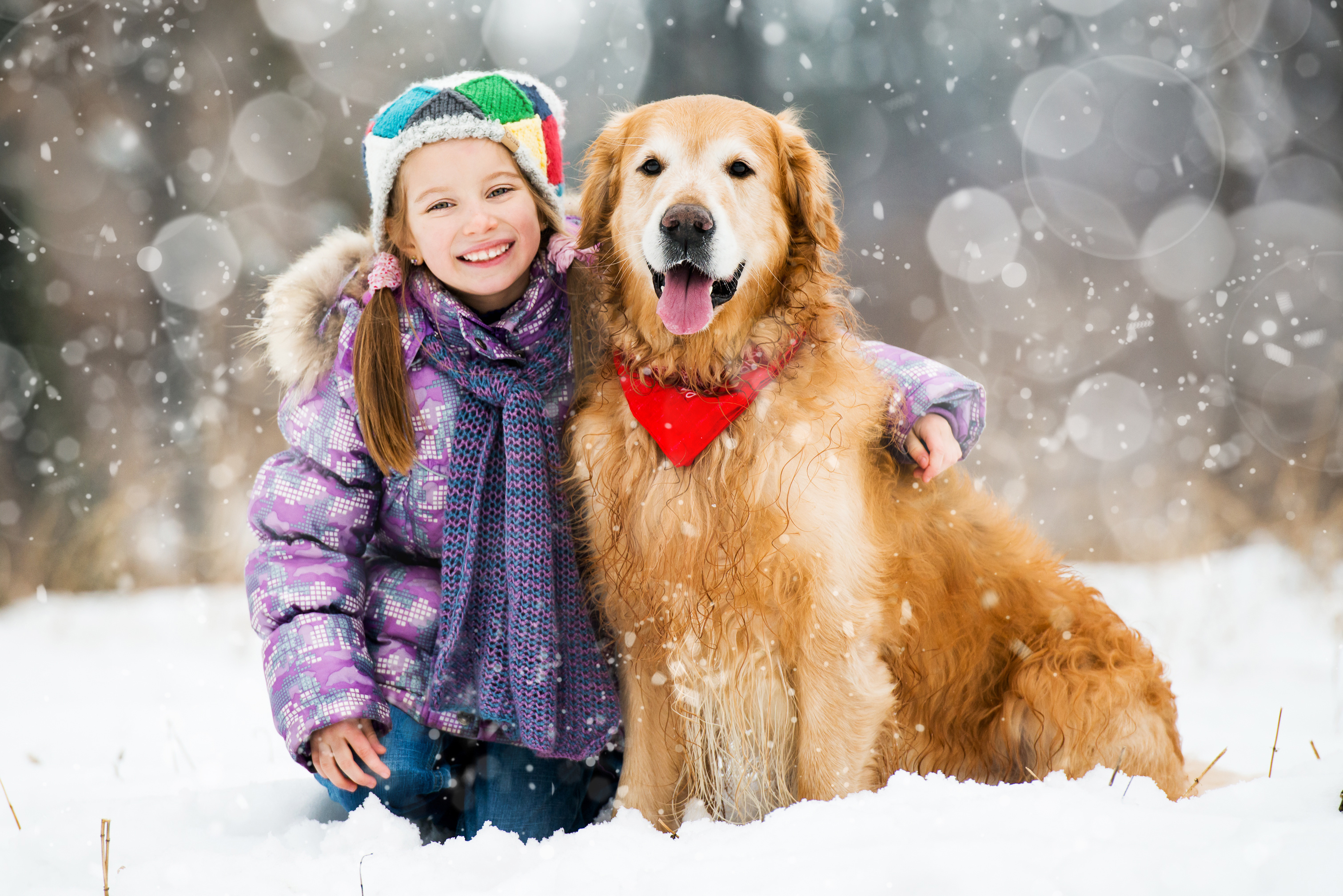little-girl-in-snow-with-dog