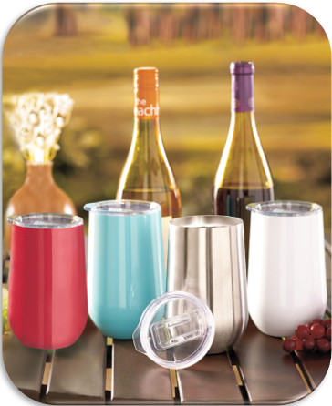 16-Ounce Stainless Steel Stemless Wine Tumblers