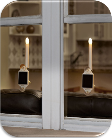 Set of 2 Solar Holiday Window Candles