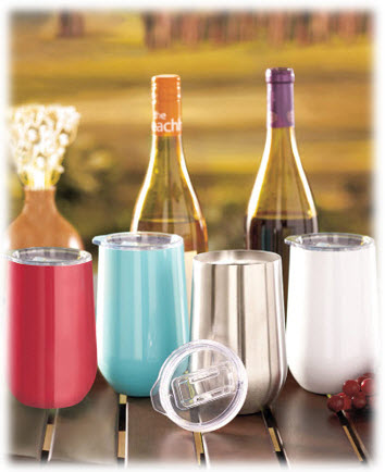 16 Ounce Stainless Steel Stemless Wine Tumblers