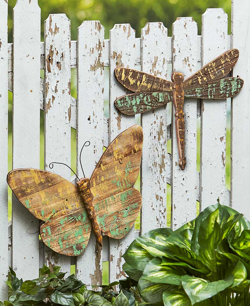 Farmhouse Decor Distressed Wood Butterfly Outdoor Art