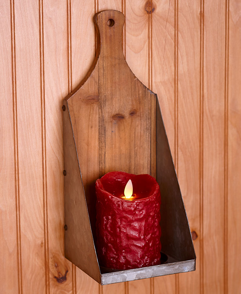 Rustic Decor Wooden Paddle Candle Wall Sconce