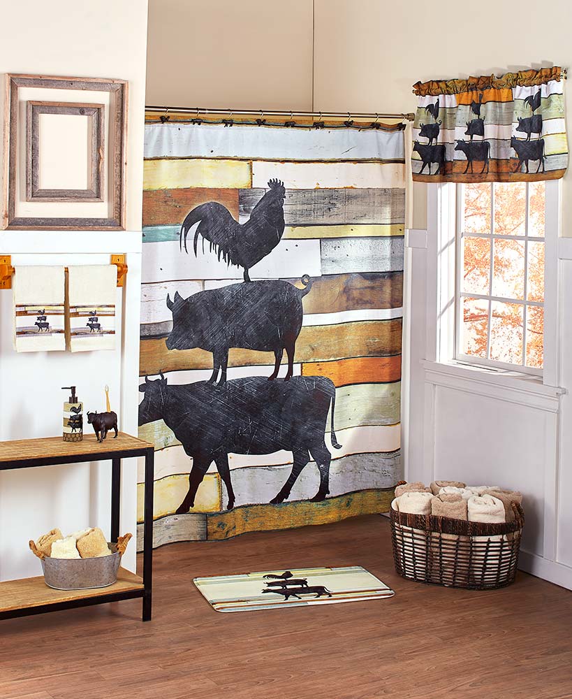 Farmhouse Decor Bathroom Collection with Farm Animal Theme