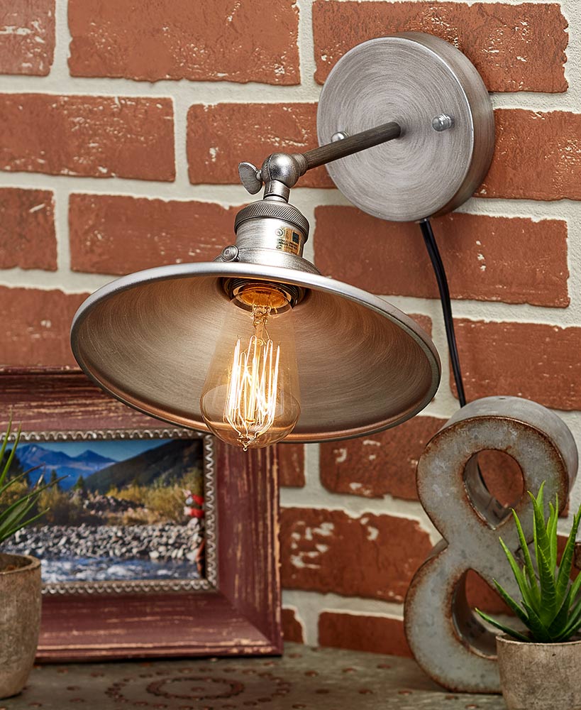 Industrial Farmhouse Decor Silver Vintage Lamp