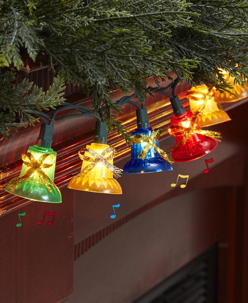 Xmas Tree Accessory HuTools New Year Lights Decorations Jingle Bell Ornaments String Light Christmas Decorations Bell Lights 10FT 30 LED Battery Powered