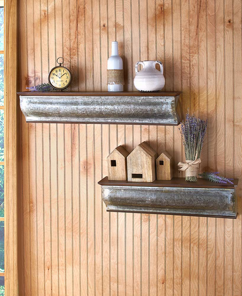 Kitchen Storage Ideas - Wooden And Galvanized Metal Shelves