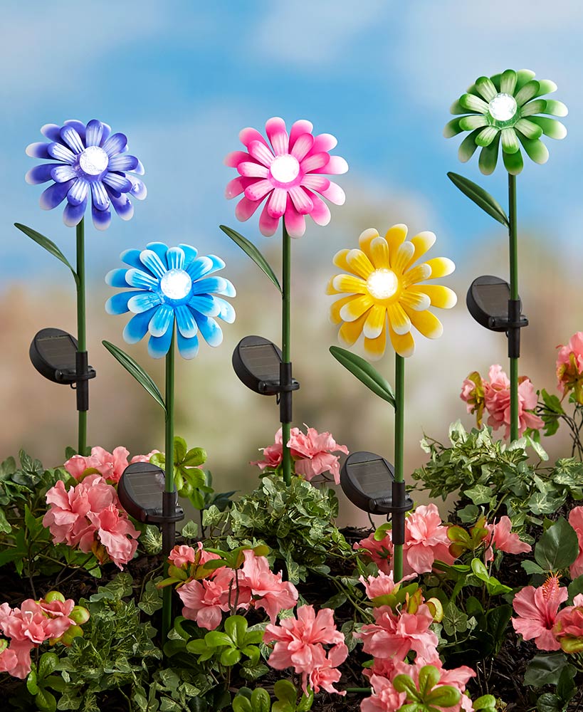 Solar Garden Decorations - Solar Bubble Light Flower Stakes 