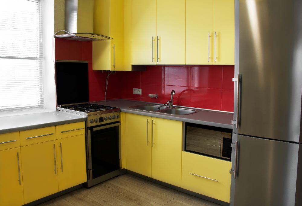 Yellow Retro Kitchen Cabinets