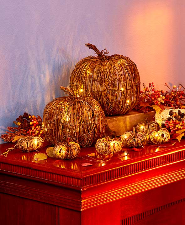 RAZ Imports Rustic Brown Short Pumpkin 10 x 9 Inch Angel Vine Tabletop Harvest Decoration