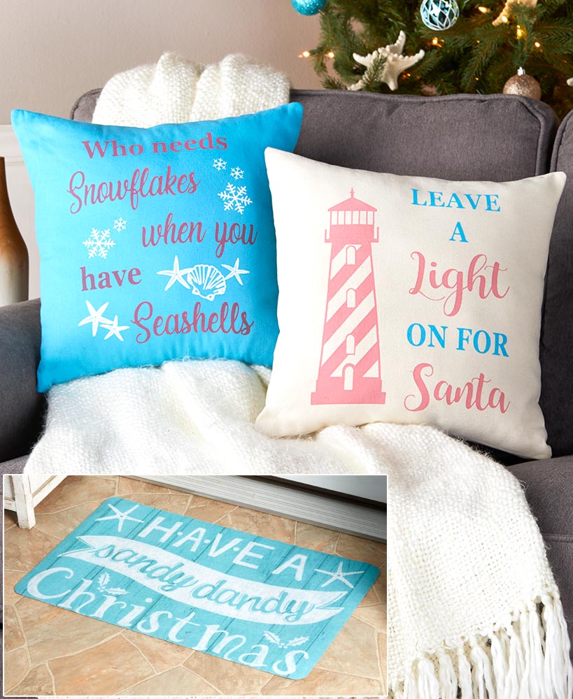 Coastal Christmas Accent Pillows