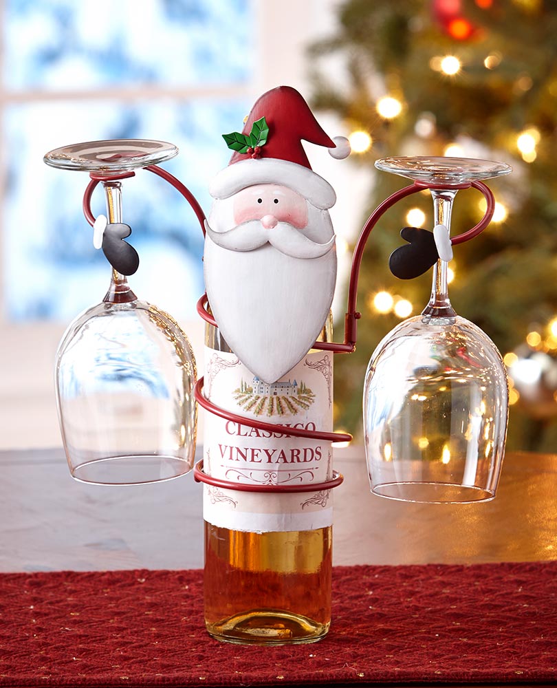 Santa Wine Bottle & Glass Holders