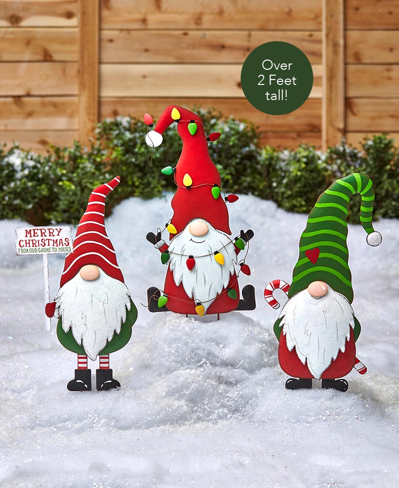 Christmas Gnome Garden Stakes