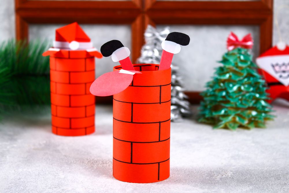 diy christmas decorations - diy chimney santa