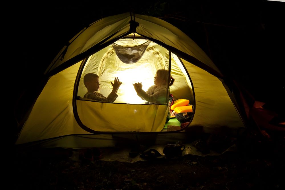 Affordable Fall Activities - backyard camping
