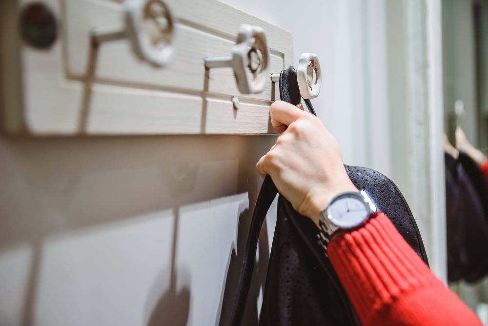 Coat Closet Organization - Install Hooks On The Door
