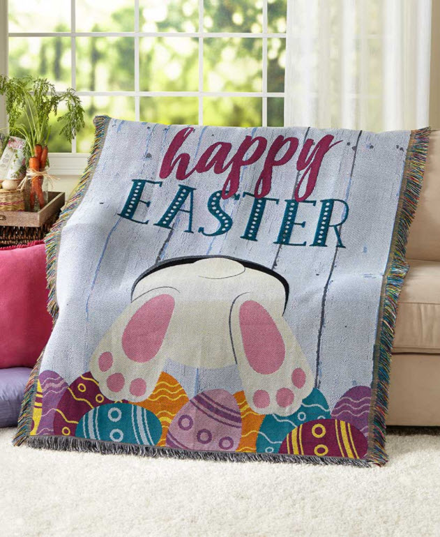 Affordable Easter Basket Stuffers - Easter Tapestry Throw Blanket