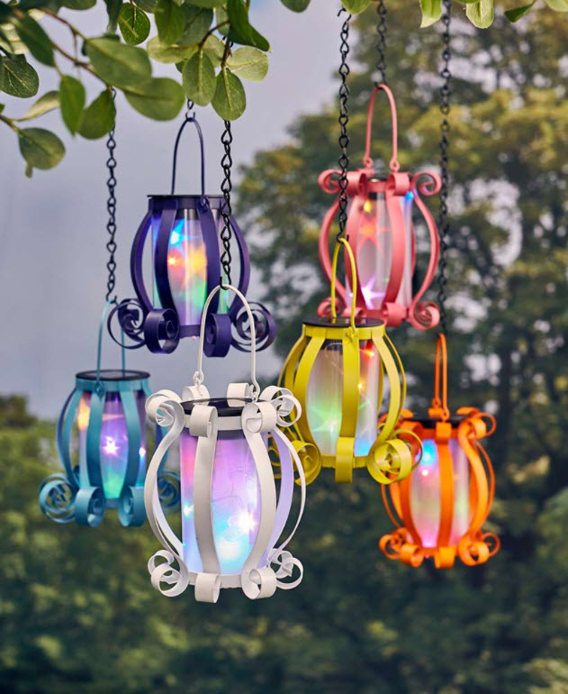 Garden Decor Ideas - Colorful Solar Scroll Lanterns