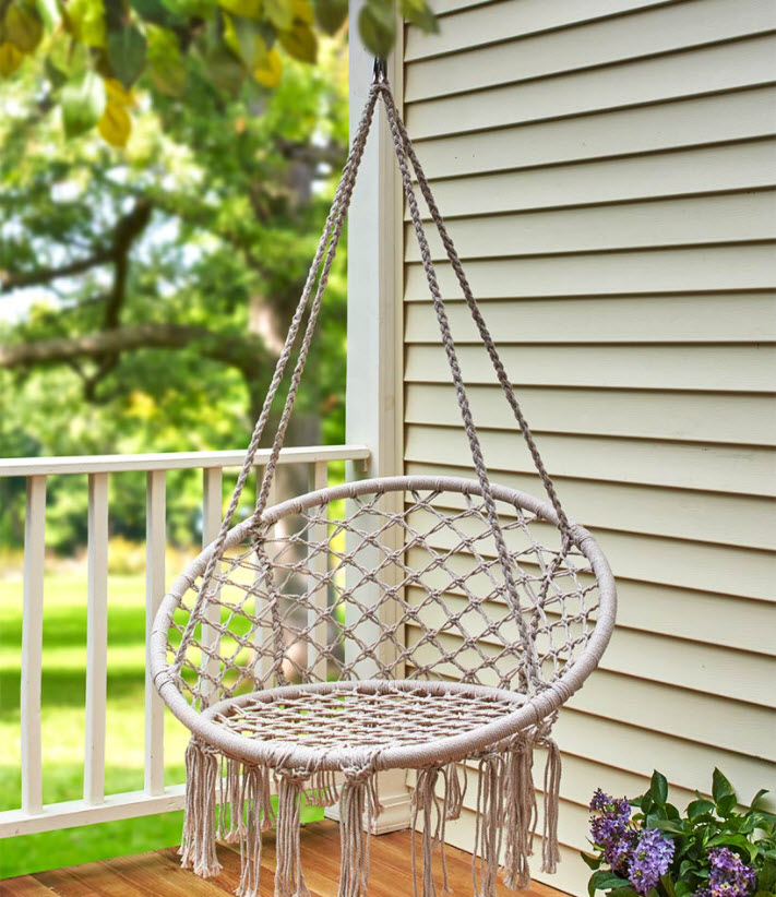 Outdoor Furniture Ideas - Macrame Indoor/Outdoor Hanging Chair