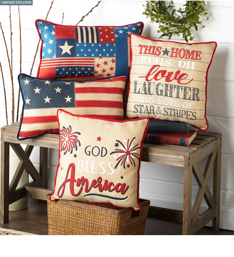 americana yard decor - Americana Porch Accent Pillows