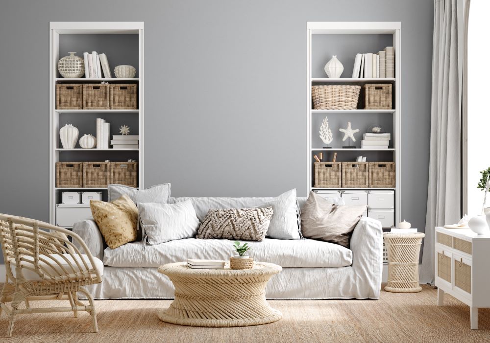 coastal living room ideas - wicker furniture