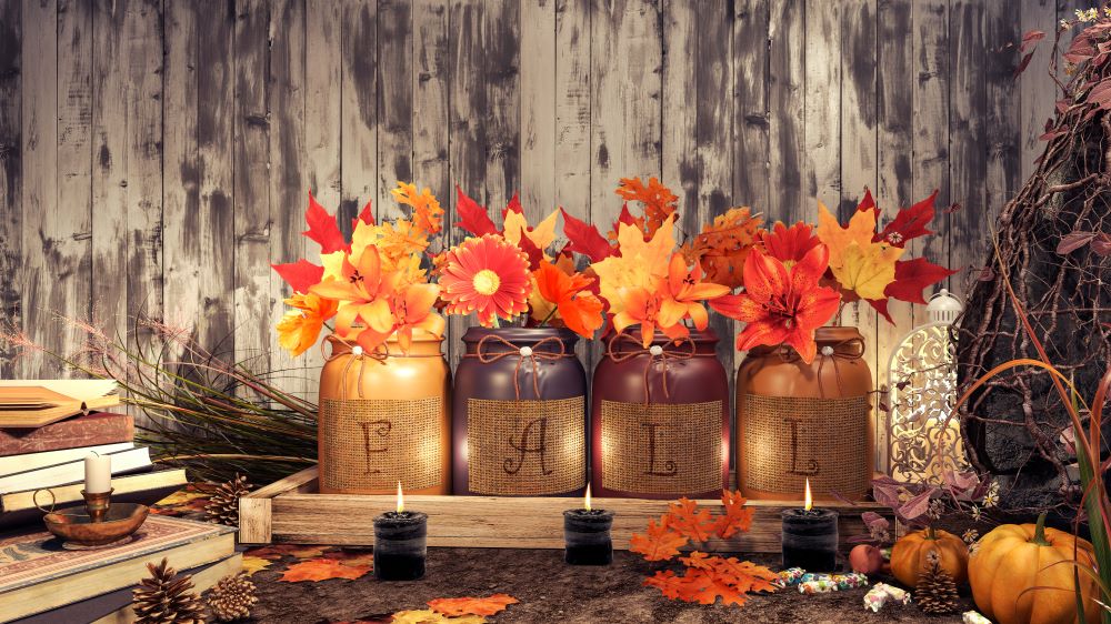 Fall themed mason jars 