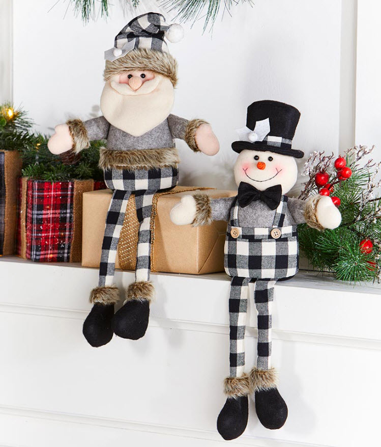 Santa & Snowman Christmas Shelf Sitters