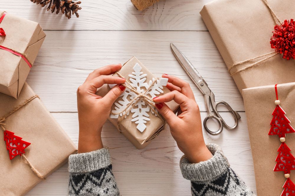 Christmas Gift Wrapping Ideas - use Christmas symbols 