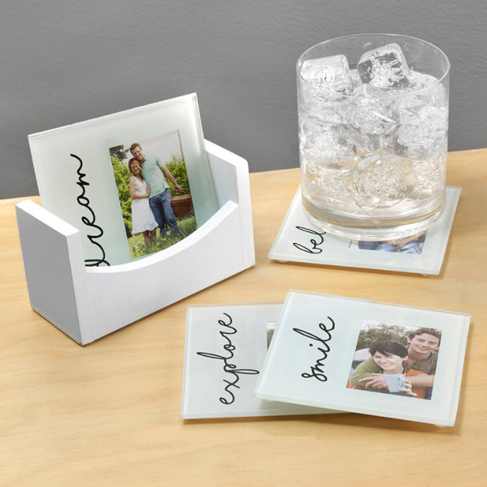 Set of 4 Glass Photo Coasters