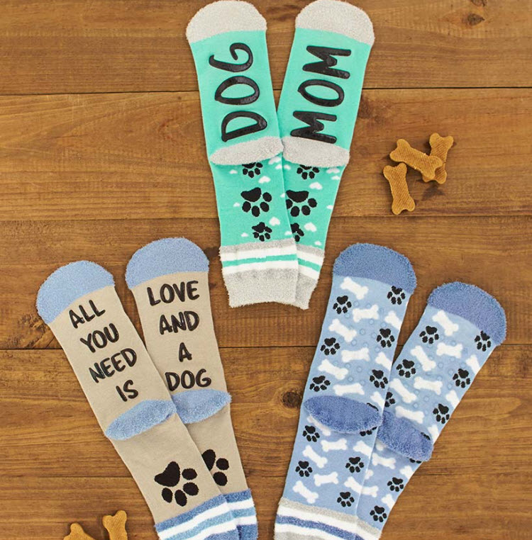 3-Pair Dog Mom Slipper Socks