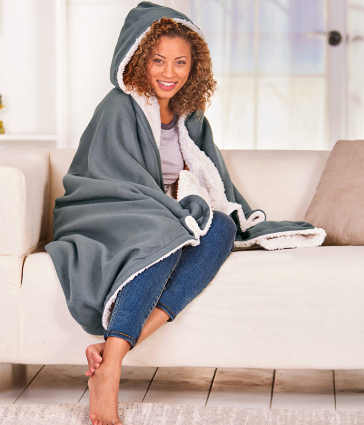 Hooded Fleece and Sherpa Throws