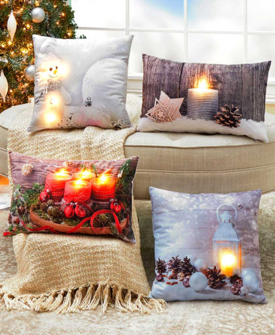 Lighted Seasonal Accent Pillows